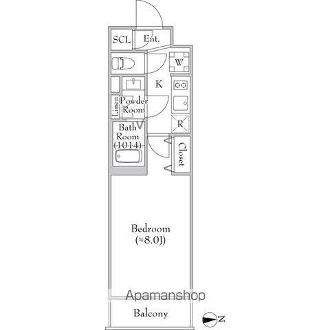 レクシード目白(1K/1階)の間取り写真
