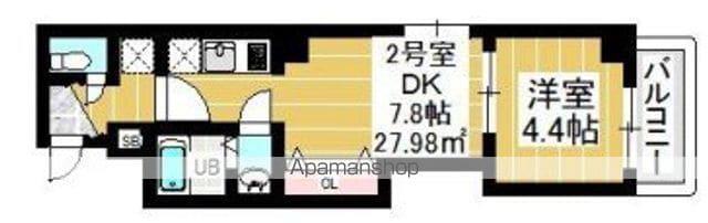 VERDE北松戸(1DK/2階)の間取り写真