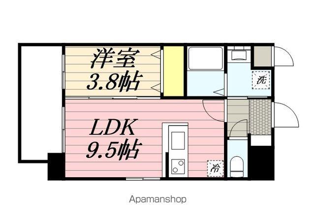 プライムコート博多吉塚(1LDK/6階)の間取り写真