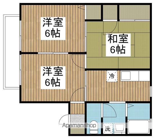 アドバンテージB棟(3K/2階)の間取り写真