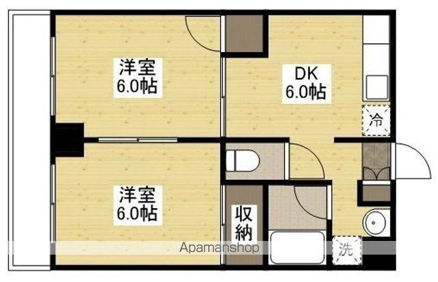 サンルート河野(2DK/4階)の間取り写真