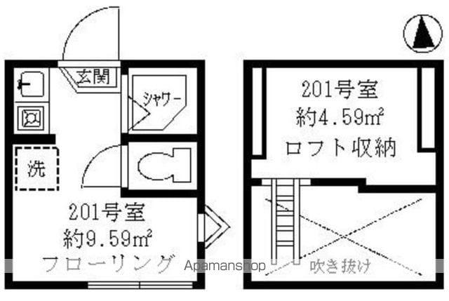 レジデンス新中野(ワンルーム/2階)の間取り写真