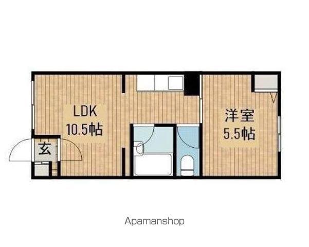 美馬マンション(1LDK/2階)の間取り写真