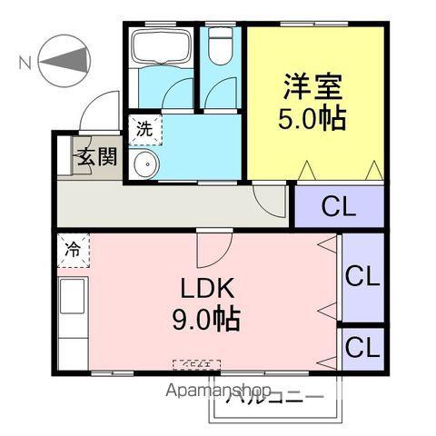 メイプルハイツ(1LDK/1階)の間取り写真
