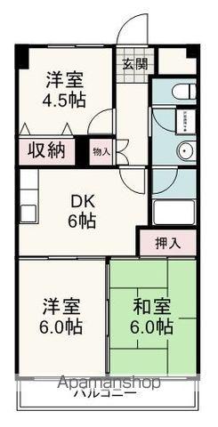 グランドパレス北安東(3DK/1階)の間取り写真