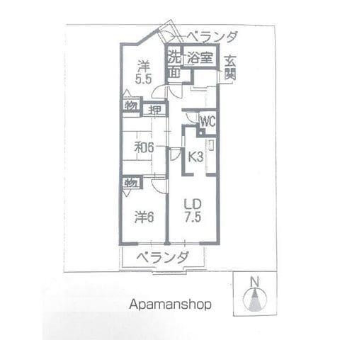 ロジェ星ヶ丘(3LDK/2階)の間取り写真