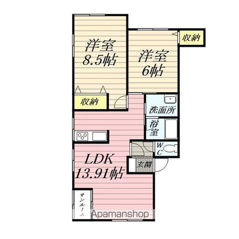メゾンレリーフ(2LDK/1階)の間取り写真