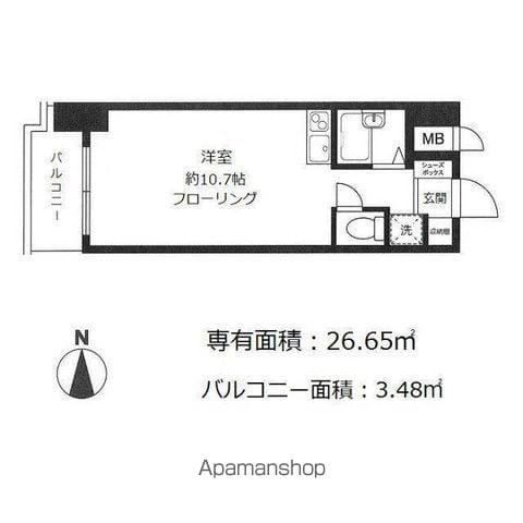 パレドール文京メトロプラザ1(ワンルーム/4階)の間取り写真