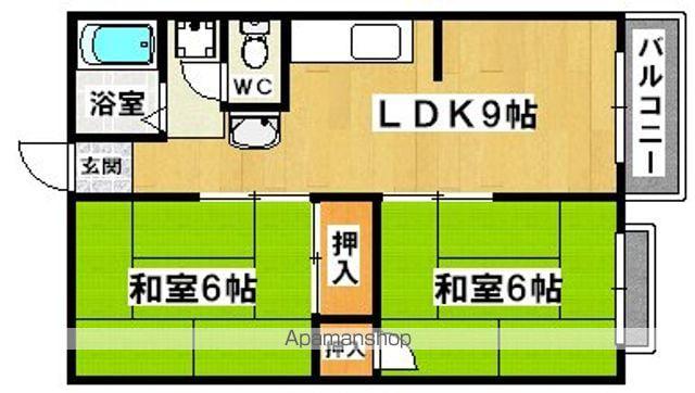 フラッツ池崎(2LDK/1階)の間取り写真
