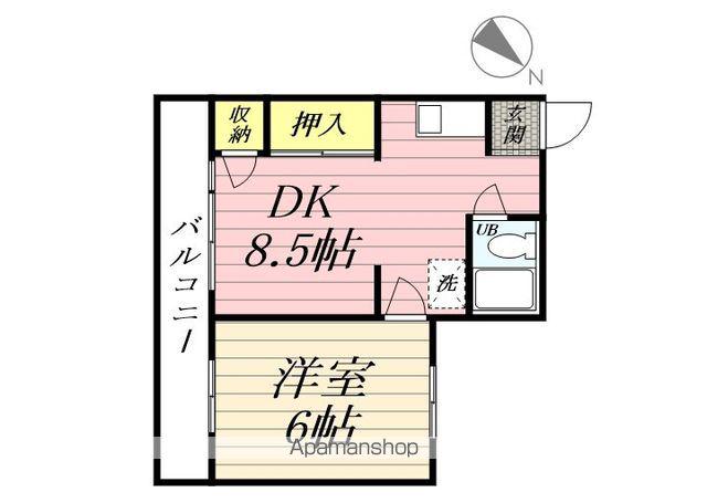 パティオ駒岡2号館(1DK/3階)の間取り写真