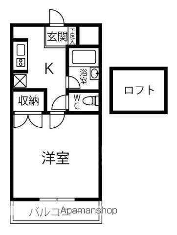 サンハイム末広(1K/2階)の間取り写真