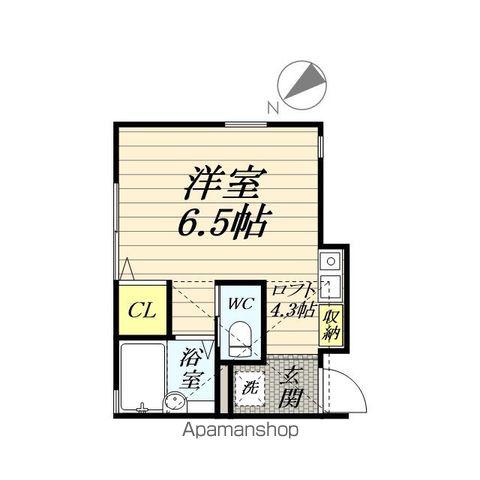 シュルフ尻手(ワンルーム/1階)の間取り写真