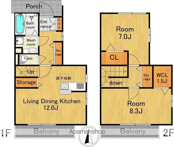 ルミエール野方(2LDK/1階)の間取り写真