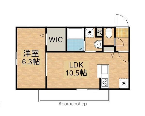 HONULEA仙北(1LDK/2階)の間取り写真