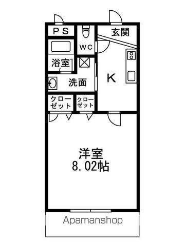 フジパレス西国分(1K/2階)の間取り写真