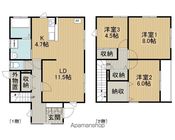 中央本線 下諏訪駅 徒歩35分 2階建 築21年(3LDK)の間取り写真