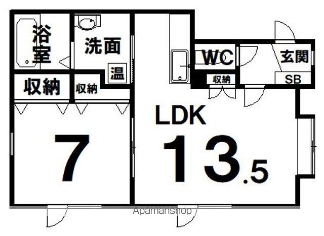 ビラ文苑7号館(1LDK/1階)の間取り写真