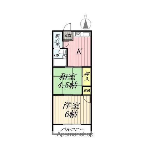 コーポ神田(2K/2階)の間取り写真