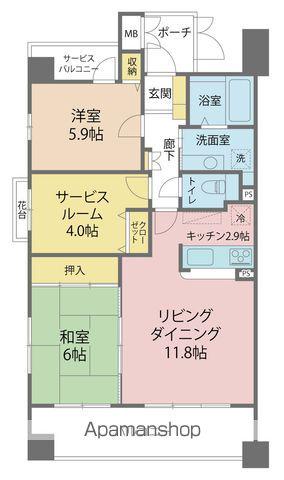 コスモグランディ通町(2SLDK/2階)の間取り写真