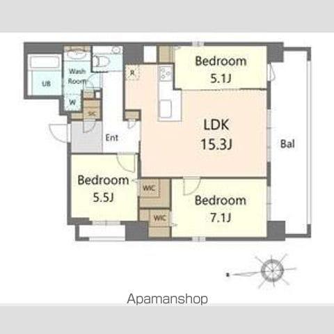 S-RESIDENCE大手門AWESOME(3LDK/2階)の間取り写真