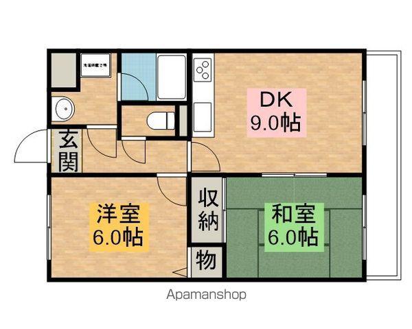 クレール弐番館(2DK/1階)の間取り写真