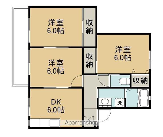 パークコートカミノA(3DK/2階)の間取り写真