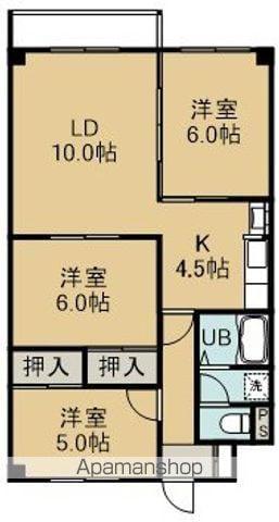 ピアコート神山(3LDK/3階)の間取り写真