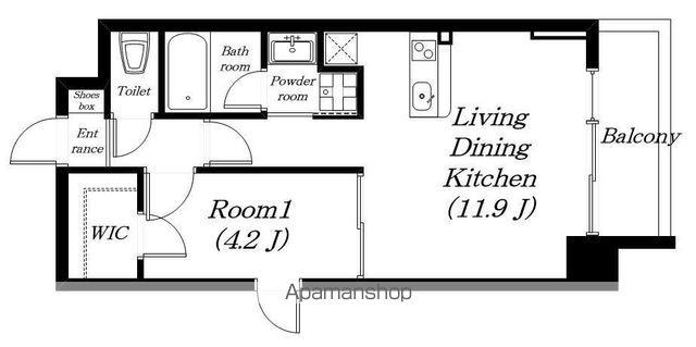 バックス大津京町(1LDK/7階)の間取り写真