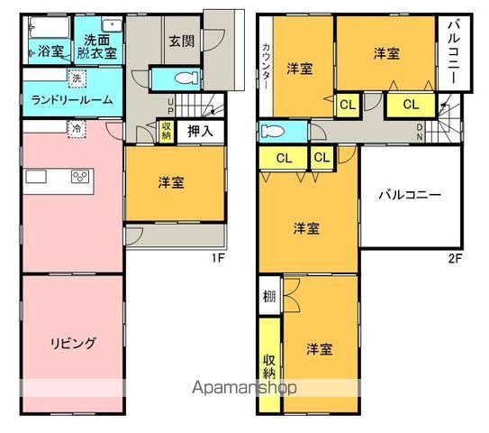 名鉄河和線 知多半田駅 徒歩1分 2階建 築20年(5LDK)の間取り写真