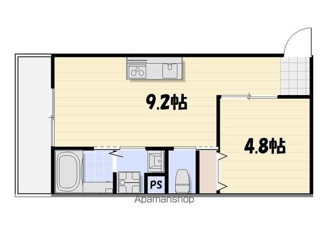 LYK都町B棟(1LDK/3階)の間取り写真