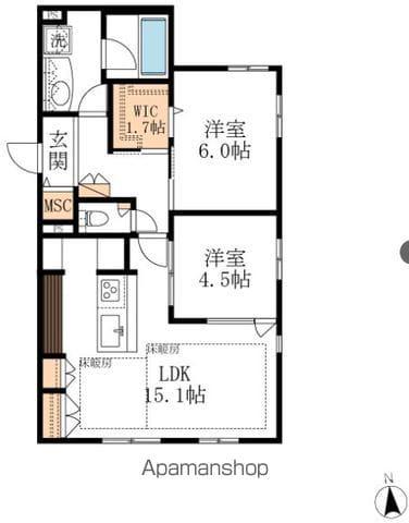 ソフィア南流山(2LDK/1階)の間取り写真