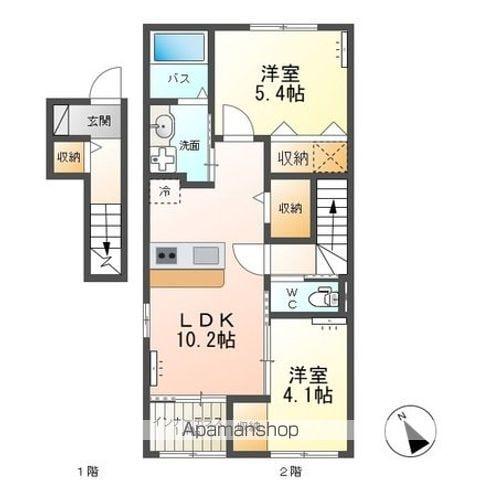 CRAISB(2LDK/2階)の間取り写真