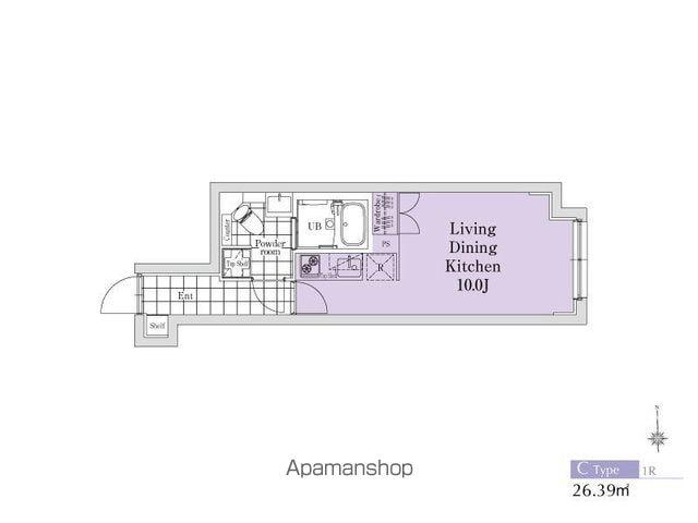 EXAM新中野Ⅱ(ワンルーム/1階)の間取り写真