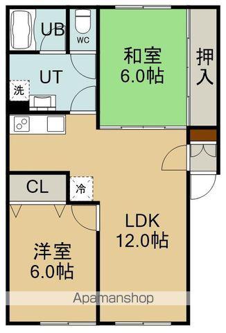 ダイワハイツ柏木Ⅱ(2LDK/1階)の間取り写真