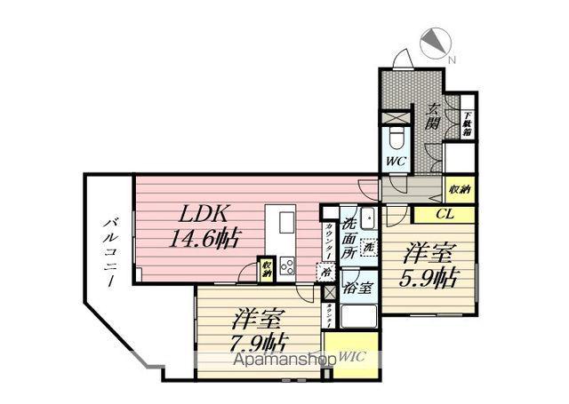 メゾン ジャパネスク(2LDK/2階)の間取り写真