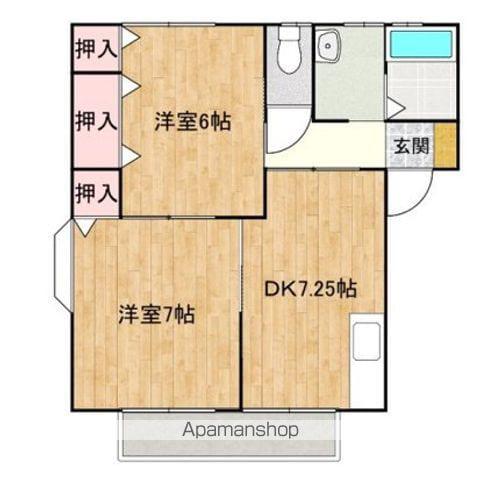 フォレスト伊勢丘A・B(2DK/2階)の間取り写真