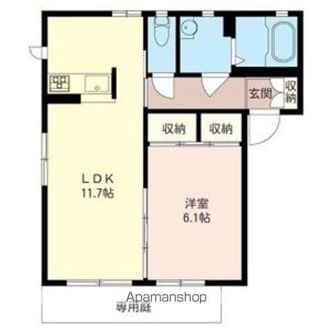 エーレタケワ(1LDK/1階)の間取り写真