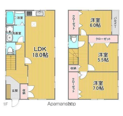 千代田・常磐緩行線 馬橋駅 徒歩10分 2階建 築24年(3LDK)の間取り写真