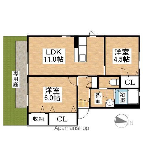 ESPOIRⅠ(2LDK/1階)の間取り写真