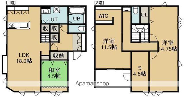 函館本線 桔梗駅 徒歩39分 2階建 築13年(3SLDK)の間取り写真