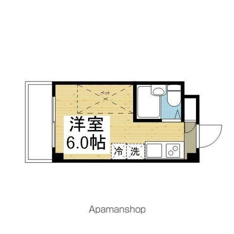 アルト高砂(ワンルーム/1階)の間取り写真