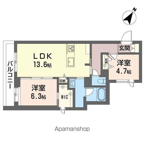 ベルクルーⅢ(2LDK/2階)の間取り写真