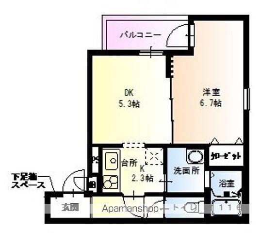 フジパレス黒田Ⅶ番館(1DK/1階)の間取り写真