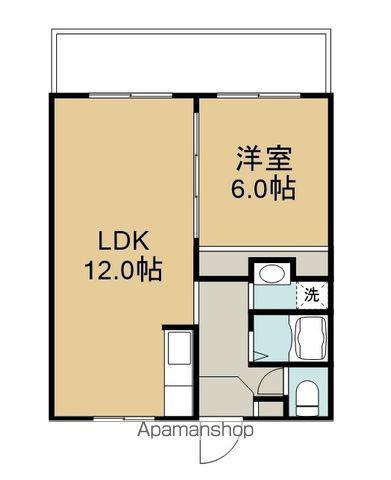 ライスビル(1LDK/4階)の間取り写真