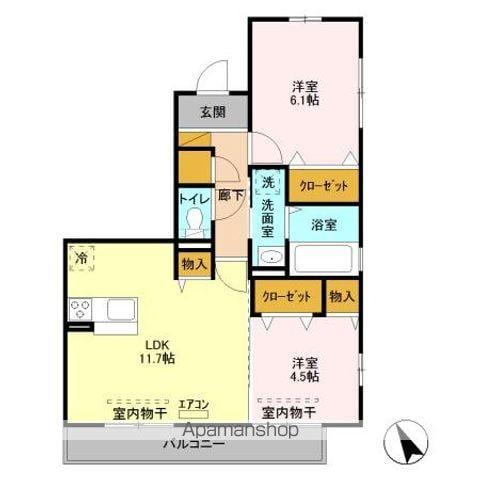 ラ ルーチェB(2LDK/2階)の間取り写真