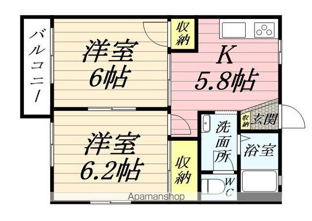 アーバン・21(2K/2階)の間取り写真