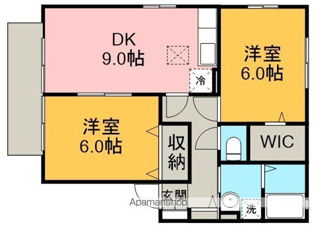 セーラム小仙波(2DK/1階)の間取り写真