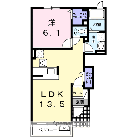 アルドーレ73 Ⅱ(1LDK/1階)の間取り写真