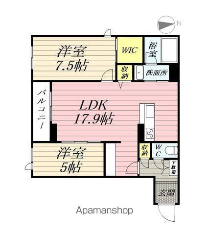 シャーメゾン新寺1(2LDK/3階)の間取り写真