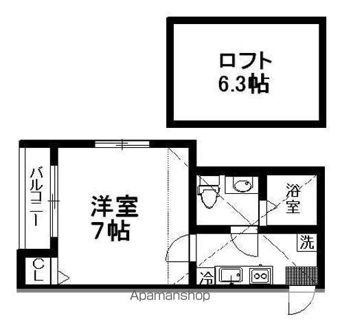 グラビティハイツIN台原(1K/2階)の間取り写真